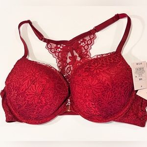Auden 38B bra women Red racerback push-up front strap